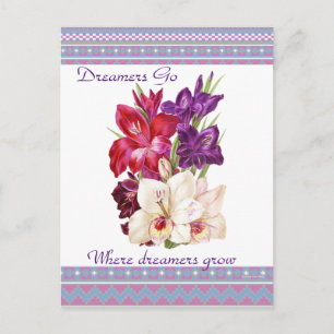 Beautiful Canvas Floral Postcard Art