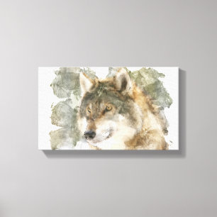 Beautiful Canvas Watercolor Wolf