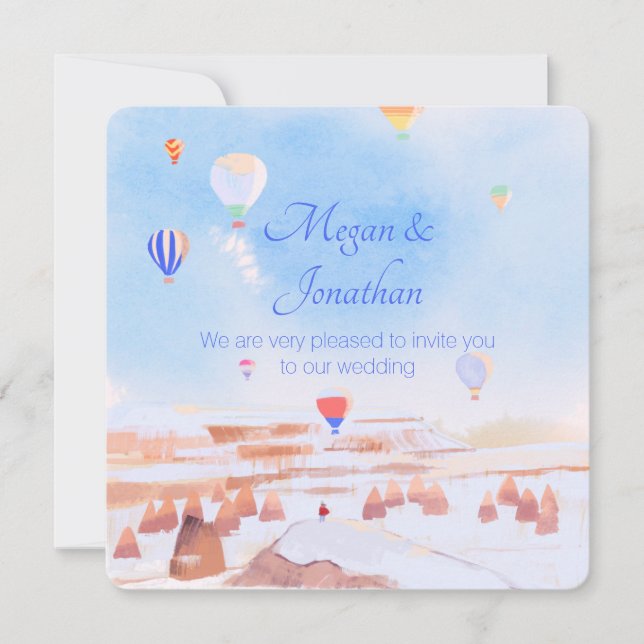 Beautiful Cappadocia hot air balloon wedding  Invitation (Front)