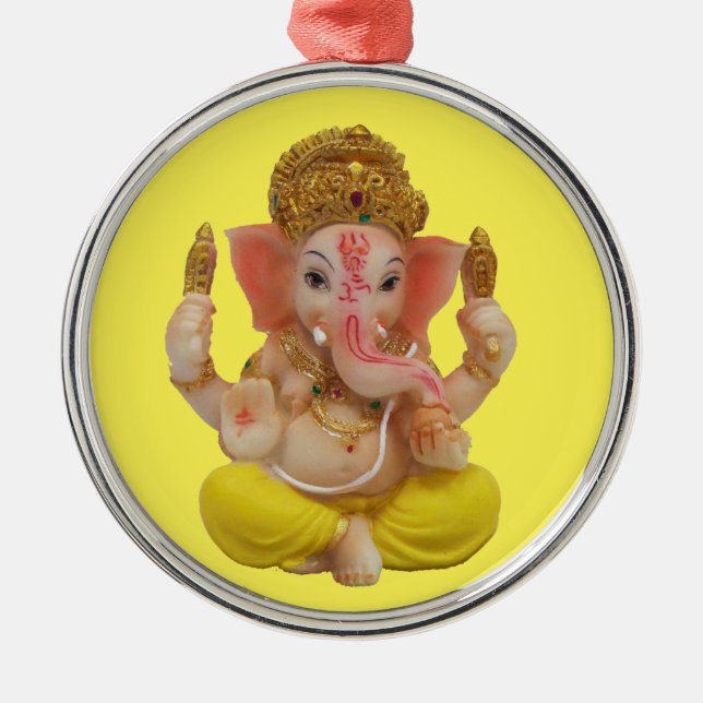 beautiful Car Hindu God Ganesh hanging Metal Tree Decoration (Front)