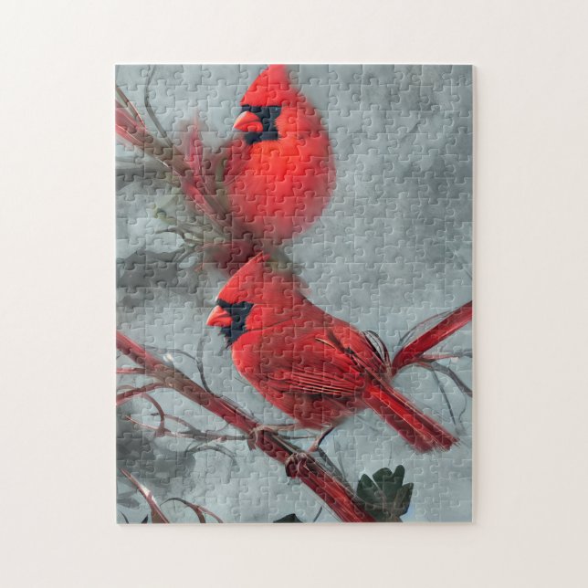 Beautiful Cardinal Birds Jigsaw Puzzle (Vertical)
