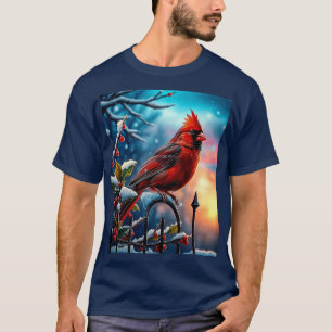 Beautiful Cardinal on Winter Morning T-Shirt