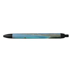 Beautiful Caribbean Tropical Beach Photo Black Ink Pen