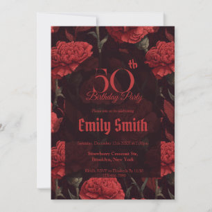 Beautiful Carnation Accent 30Th Birthday Invitation