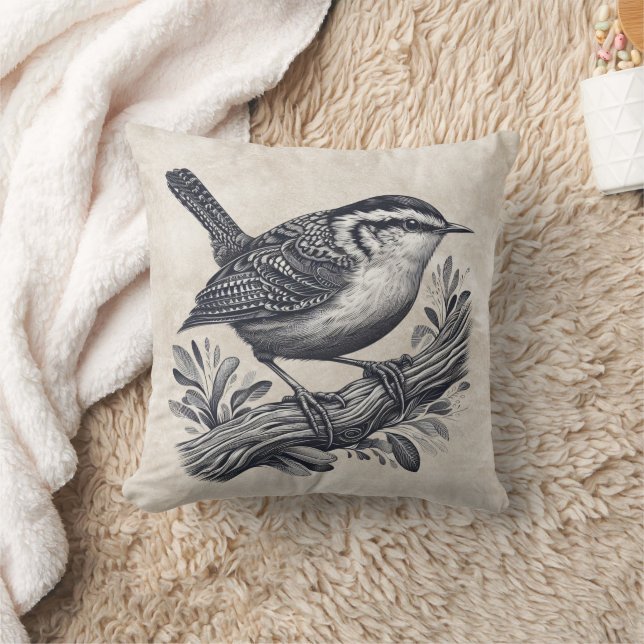 Beautiful Carolina Wren Cushion (Blanket)