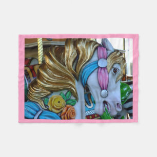 Beautiful Carousel Horse Photo, Custom Fleece Blanket