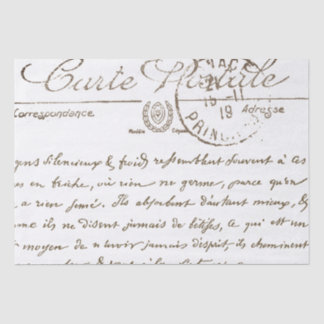 Beautiful Carte Postale French Script Tissue Paper