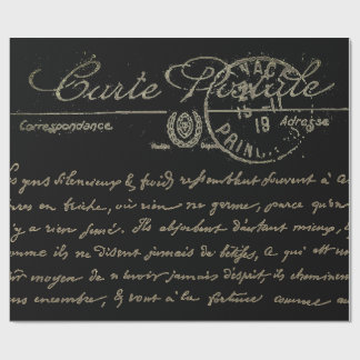 Beautiful Carte Postale French Script   Wrapping Paper