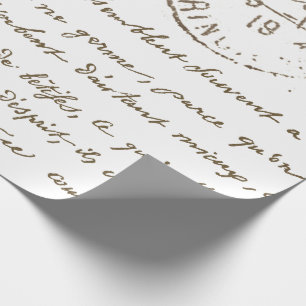 Beautiful Carte Postale French Script  Wrapping Paper
