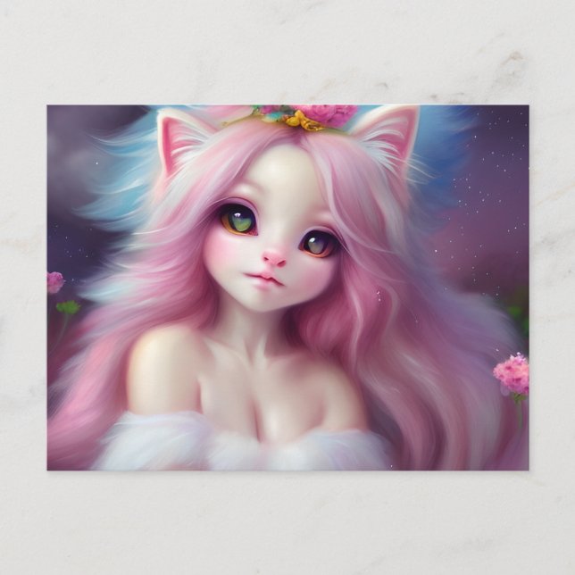 Beautiful Cartoon Cat Baby Postcard (Front)