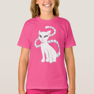 Beautiful Cartoon White Cat T-Shirt