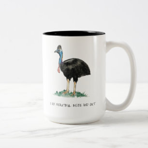 Beautiful Cassowary Two-Tone Coffee Mug