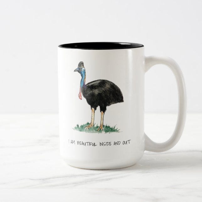 Beautiful Cassowary Two-Tone Coffee Mug (Right)