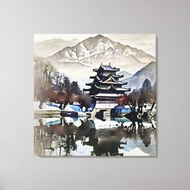 Beautiful Castle On Lake Canvas Print (Front)