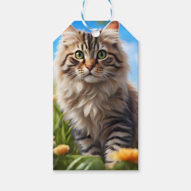 Beautiful cat beautiful garden gift tags (Front)