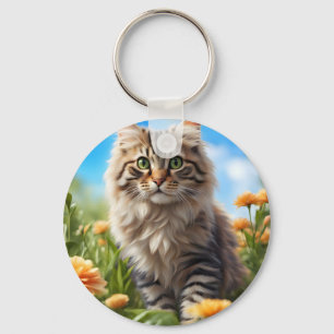 Beautiful cat beautiful garden key ring