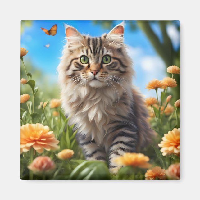 Beautiful cat beautiful garden magnet (Front)