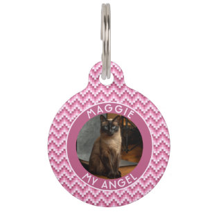 Beautiful Cat Dad Gift Chevron Pet Tag