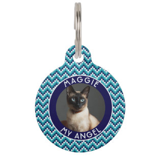 Beautiful Cat Dad Gift Chevron Symmetry Pet Tag