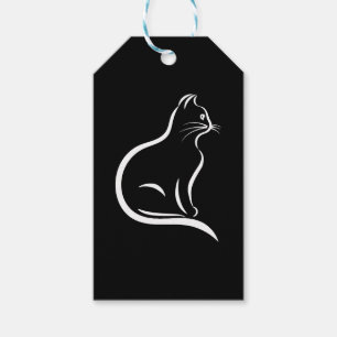 Beautiful cat drawing for animal lovers. gift tags