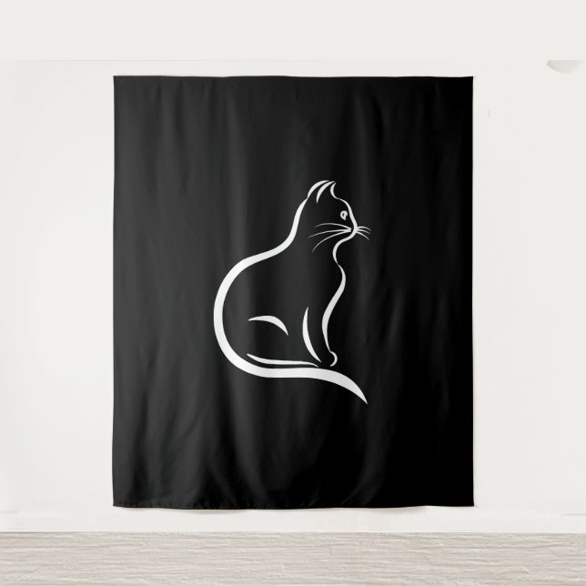 Beautiful cat drawing for animal lovers. tapestry (Front)