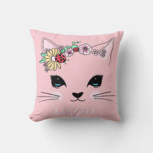 Beautiful Cat Face Meow, Kitty Lover Gift,Cute Cat Cushion