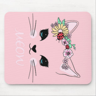 Beautiful Cat Face Meow, Kitty Lover Gift,Cute Cat Mouse Mat