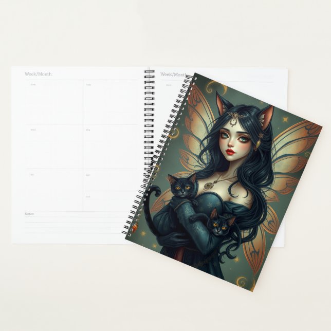 Beautiful Cat Fairy portrait  Planner (Display)