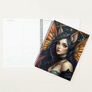Beautiful Cat Fairy portrait Planner
