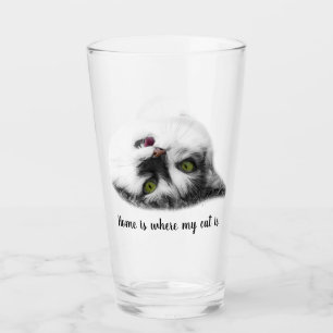 Beautiful cat funny customisable glass