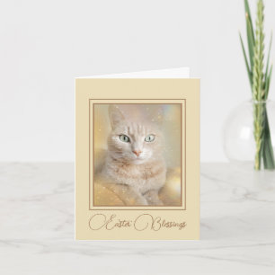 Beautiful Cat Happy Easter Greeting Card