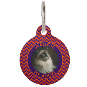 Beautiful Cat Lover Present Chevron Pattern Pet Tag