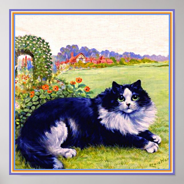 Beautiful Cat, named Peter, Louis Wain famous Pet Poster (Front)