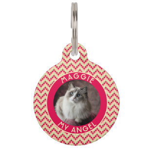 Beautiful Cat Owner Gift Abstract Chevron Pet Tag