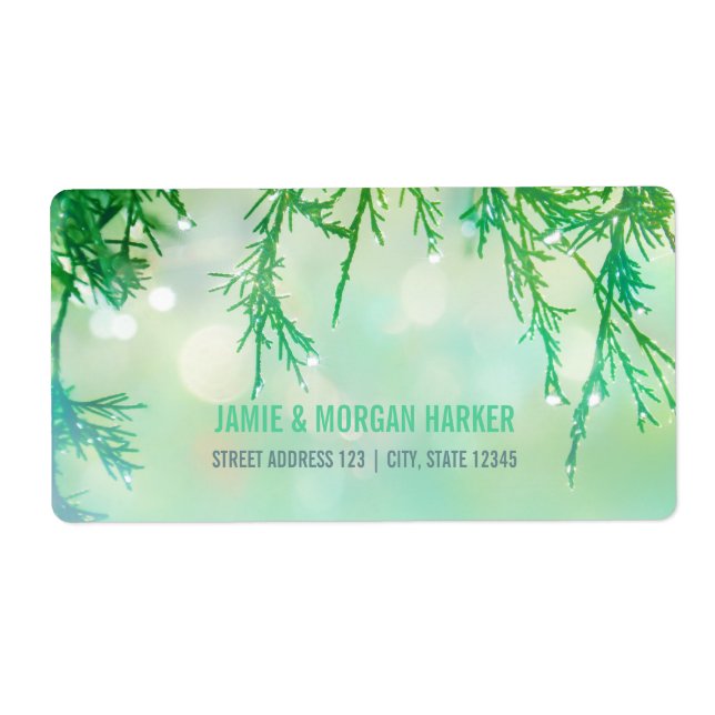 Beautiful Cedar Needles Wedding Address Label (Front)