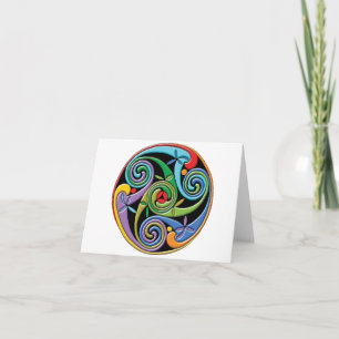 Beautiful Celtic Mandala with Colorful Swirls Card