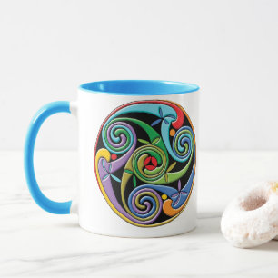Beautiful Celtic Mandala with Colourful Swirls Mug