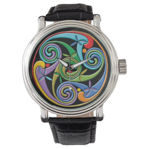 Beautiful Celtic Mandala with Colourful Swirls Watch