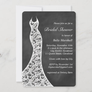 Beautiful Chalkboard Bridal Shower Invitation
