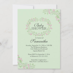 Beautiful Chalkboard Floral Frame Baby Shower Invitation