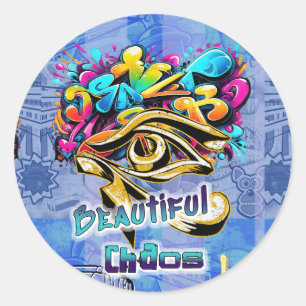 Beautiful Chaos, round Classic Round Sticker