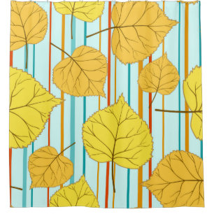 Beautiful cheerful autumn seamless pattern with co shower curtain