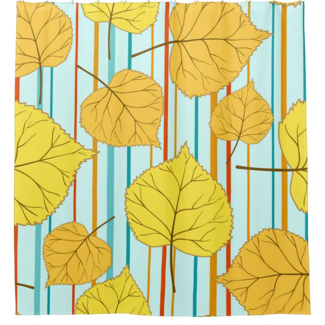 Beautiful cheerful autumn seamless pattern with co shower curtain (Front)