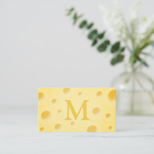 Beautiful Cheese Food & Entertainment Monogrammed Business Card