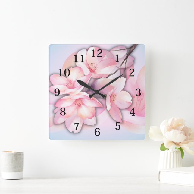 Beautiful Cherry Blossom Acrylic Wall Clock (Home)