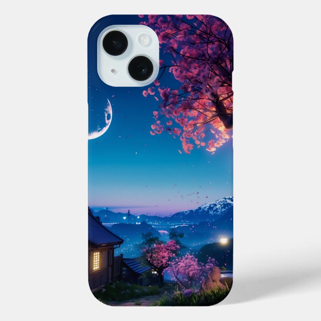 Beautiful Cherry Blossom In Night Case-Mate iPhone Case (Back)