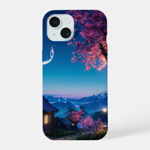 Beautiful Cherry Blossom In Night iPhone 15 Case