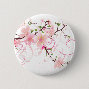Beautiful Cherry Blossoms 6 Cm Round Badge