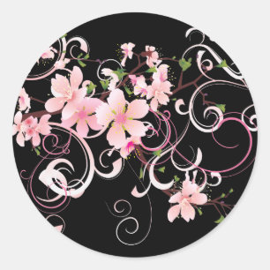 Beautiful Cherry Blossoms Classic Round Sticker