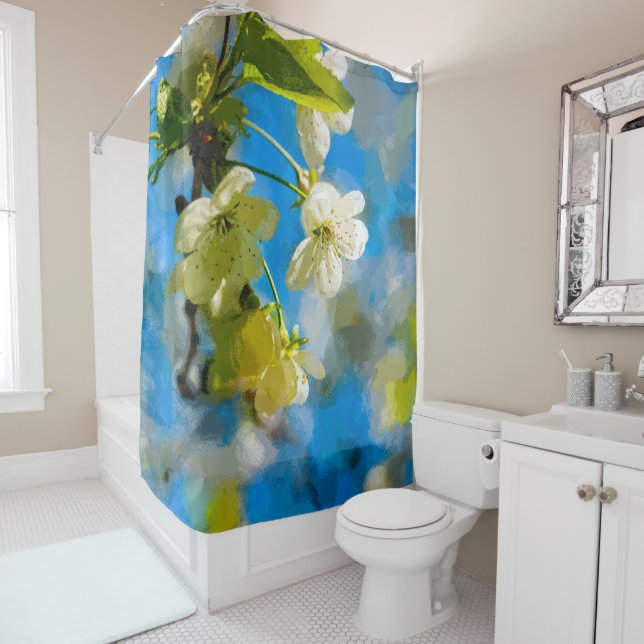 Beautiful Cherry Blossoms Shower Curtain (In Situ)